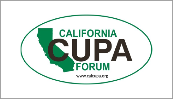 'California Cupa Forum' in green font and black font centered on a white background.